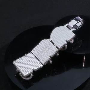 Colgante Vertical de Moissanita con Letra Personalizada, Amuletos Modernos de Plata Esterlina 925 Certificada para Unisex - Product Image 2