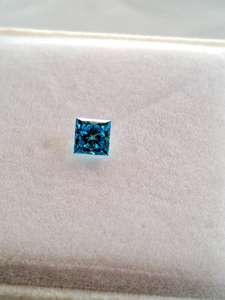 Diamant de laboratoire bleu vif taille princesse 1,00 carat certifié IGI, diamant non monté pour bague de fiançailles, diamant CVD, bague personnalisée - Product Image 5