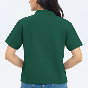 Nouvelle Arrivée Chemise de Golf Femme 100% Coton Tricoté Respirant Écologique Coupe Classique Motif Uni Décontracté - Product Image 6
