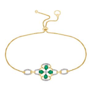 Women's 14K Yellow <b>Gold</b> Tennis Diamond <b>Bracelet</b> Round Cut 0.19ct Black Beads Chain Link Luxury Jewelry IGI Certified Gift Party - Product Image 4
