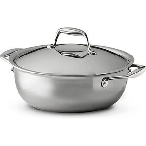 Casserole en acier inoxydable finition miroir, récipient de stockage alimentaire moderne pour la cuisine, la cuisson, le service, la salle à manger et l'hôtellerie - Product Image 1