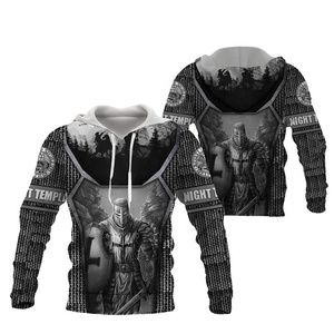 Sudadera con Capucha de Invierno para Hombre, Estilo Armadura de Caballero, Diseño 3D, Tejido Liso Teñido, 100% Algodón, Felpa Ecológica, Informal y Moderna - Product Image 6