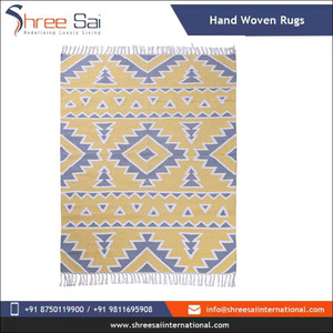 Handcrafted Eco-Friendly Cotton and Wool Woven Flatweave Rugs Reversible Soft Lightweight <b>Decorative</b> for <b>Bedroom</b> Living Room - Product Image 3