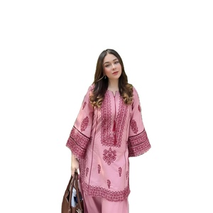 Conjunto de Top y Pantalón de Fiesta para Mujer, Diseño Vintage con Encaje de Leopardo y Bordado de Espejo Real, Spandex/Algodón Ecológico - Product Image 2