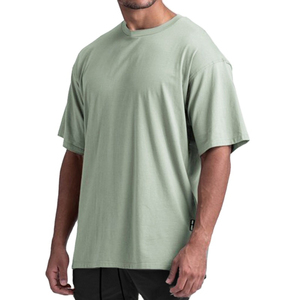 <b>Men's</b> 280g Heavy Cotton Plus Size 100% High Cotton Short-Sleeved American Shoulder Loose Casual Sports Hip Hop Breathable - Product Image 1