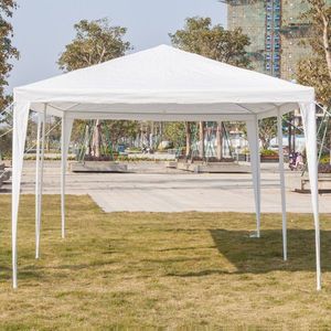 Tenda per Feste all'Aperto Bianca 3x6m, Struttura in Ferro Verniciato con Rivestimento in PE, per Matrimoni ed Eventi - Product Image 3
