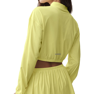 Conjunto de Chaqueta Corta con Cremallera y Falda de Tenis Personalizado para Mujer, Conjunto de 2 Piezas, Ropa Deportiva Ligera y Elástica, Verano, OEM, Marca Privada - Product Image 2