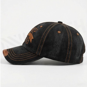 Vintage Denim <b>Baseball</b> <b>Cap</b> With Embroidered Letter Logo Adjustable Fit Unisex Six-Panel Hat Casual Style - Product Image 3