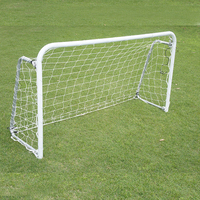 Portería de Fútbol Plegable TSFI TST-GPF01, Portátil, Clásica, Mediana, 3 pies x 4 pies, Blanca, Tubo de 38 mm, Patrón Cuadrado, Red de Acero