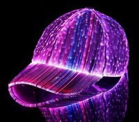 Gorra de Béisbol con Luces LED de Fibra Óptica, Estilo Casual de Verano, con Botones, para Hip-Hop, Bar, Discoteca, Fiesta, Parejas, Rave, Festival de Música