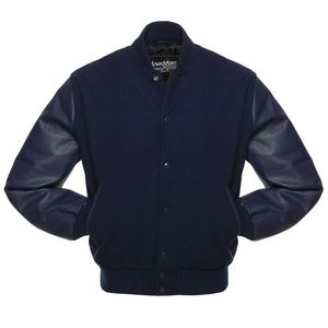 Blouson universitaire unisexe noir personnalisé de haute qualité, vierge, en patchwork, en laine coupe-vent, avec patchs SAMMY WEARS, vente en gros - Product Image 2