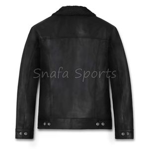Chaqueta de cuero negra para hombre de alta calidad, chaquetas de cuero premium de alta calidad para hombre a bajo precio. - Product Image 6