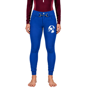 Pantalon d'équitation pour femme bleu roi, taille haute, extensible, avec passants de ceinture, pour la compétition et l'entraînement, vêtements de sport - Product Image 1