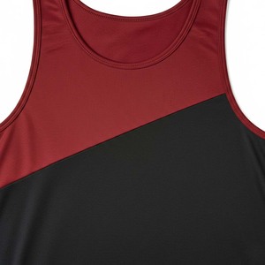 Men's Sleeveless Fitness Activewear Shirt Color <b>Block</b> Gym Muscle Tank Top Men's Panel Muscle Vest Premium Gym Activewear - Product Image 6
