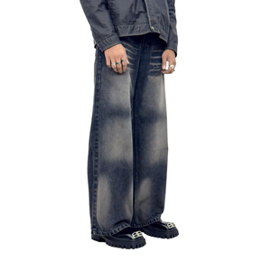 Pantalones Vaqueros de Mezclilla de Cintura Alta con Pierna Ancha, Estilo Casual Urbano, Unisex, Corte Regular, 100% Algodón, Tallas Grandes, Venta al Por Mayor - Product Image 3