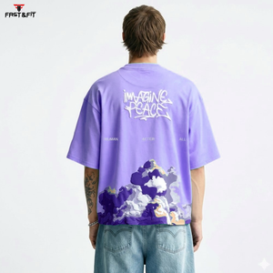 Customizable 100% Cotton Personalized Logo Design Style Letter Silk Screen Printed <b>Men's</b> T-<b>Shirts</b> Worsted Heavy Weight - Product Image 2