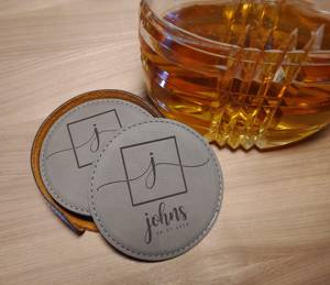 Genuine Leather Coaster Set for Promotional Gift Custom Logo Branded Round Drink Mat Bulk Wholesale Price GLC-0079 - Product Image 6