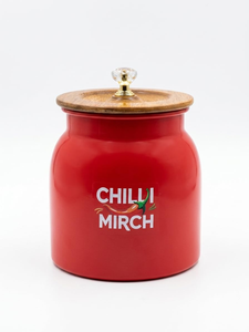 Iron <b>Spice</b> Storage Containers with Wooden Lid and Crystal Knob Premium Metal Kitchen Canister Elegant Decorative <b>Spice</b> <b>Jar</b> - Product Image 4