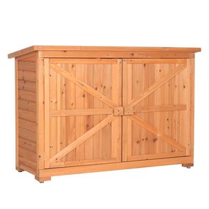 Casetta da Giardino in Legno di Abete Rosso con Doppia Porta, Impermeabile, per Esterni, Facile da Montare, Resistente alle Intemperie - Product Image 1