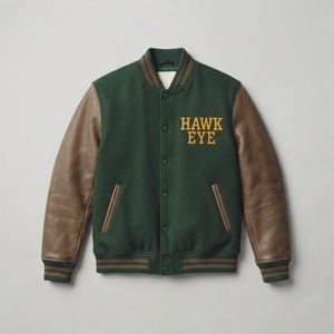 เสื้อแจ็คเก็ตวาร์ซิตี้ขนสัตว์ทรงโอเวอร์ไซส์สำหรับผู้ชาย Hawk Eye Sports รุ่น High Street สำหรับฤดูหนาว ติดกระดุม ไซส์ใหญ่ แห้งเร็ว ปักลายด้านหน้า - Product Image 6