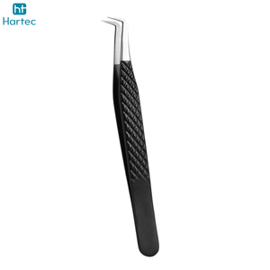 Black Color Lash Tweezers Pack Of 6 Fiber Tip Eyelash Tweezers Stainless Steel Straight And Curved Tip Eyelash Grafted Tweezers - Product Image 3
