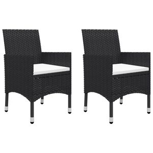 Set Bistrot Compatto e Resistente in Polyrattan Nero per Giardino, Elegante e Durevole - Product Image 3