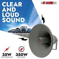 Haut-parleur UHC 300 Bull Horn 35W 8Ohm 300mm Circulaire Son Haute Fidélité Équipement Audio Intérieur/Extérieur Passif Montage Mural Plastique