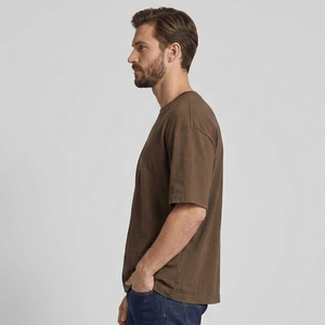 T-shirt d'été à épaules tombantes pour homme, léger, à manches courtes, streetwear pour homme, 100% coton, col en V - Product Image 3