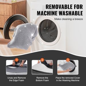 Letto per Cani a Grandezza Naturale 183x122x25 cm, Ortopedico con Copertura in Finta Pelliccia di Coniglio, Lavabile, Adatto anche per Umani - Product Image 5