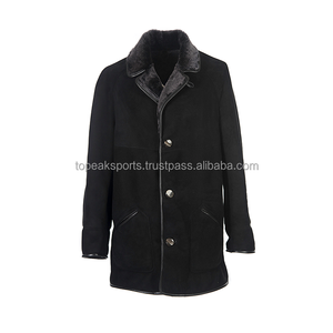 Chaqueta Larga de Piel de Oveja Color Cognac, Personalizada OEM TOPEAK SPORTS 2026, Ecológica, de Secado Rápido y Transpirable para Hombre - Product Image 3
