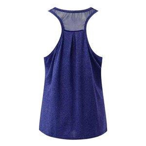 Débardeur pour homme, couleur unie, séchage rapide, col rond, décontracté, sans manches, tricoté en polyester, bleu - Product Image 2