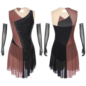 Robes de danse pour femmes avec ensembles de gants longs, costumes de danse latine et moderne, pour spectacles et compétitions de danse latine et moderne - Product Image 5
