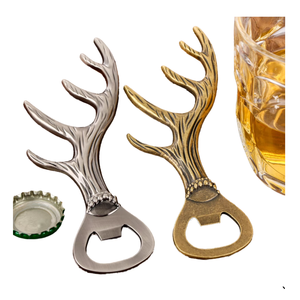 Ouvre-bouteille en forme de bois de cerf, durable, portable, rustique, outil de bar, cadeau unique pour homme, fête à domicile, mariage, Noël - Product Image 1