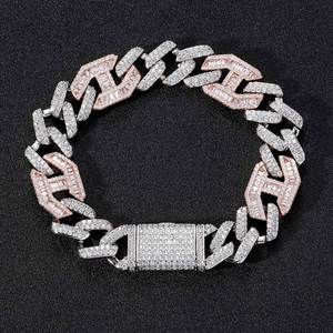 Indian Manufacture <b>Iced</b> <b>Out</b> Hip Hop Diamond Cuban <b>Chain</b> Necklace 14K Gold Luxury Custom Jewelry Men Available Export Price - Product Image 2