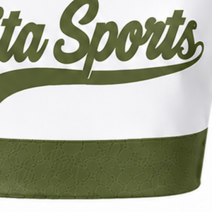 Camiseta Deportiva sin Mangas Sublimada Verde Oliva para Animadoras, Uniforme para Equipo Deportivo, Entrenamiento, Rendimiento y Competencia - Product Image 6