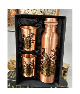 Bouteille d'eau en cuivre essentielle pour les voyages, avec logo personnalisé imprimé, pour la guérison ayurvédique, vente chaude - Product Image 5