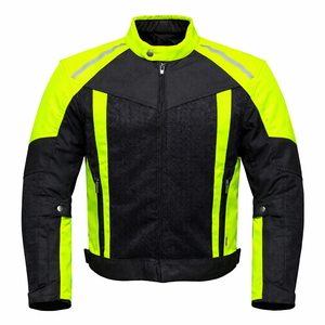 Chaqueta de Motociclismo para Hombre, Negra con Verde Neón, Manga Larga, Resistente al Viento, con Bloques de Color, Protección para Todas las Estaciones, Equipada con Armadura - Product Image 6
