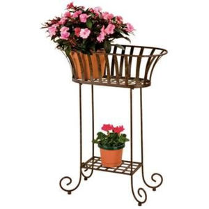 Support à plantes élégant en fer noir à 3 niveaux, présentoir décoratif en métal pour pots de fleurs, pour l'intérieur et l'extérieur, décoration de jardin et de maison - Product Image 3