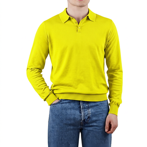 เสื้อถักแขนยาวผู้ชายสำหรับใส่เป็นเสื้อเชิ้ต ผ้าฝ้าย 100% ระบายอากาศได้ดี สีพื้น สไตล์ลำลอง สไตล์จีน สีน้ำเงินเทา - Product Image 3