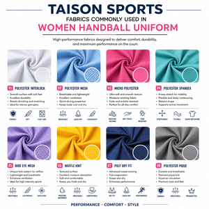 ชุดยูนิฟอร์มแฮนด์บอลหญิง ผ้าโพลีเอสเตอร์อินเตอร์ล็อคพรีเมียม 220 GSM สีน้ำเงินขาว พร้อมปักโลโก้ทีมตามสั่ง - Product Image 2