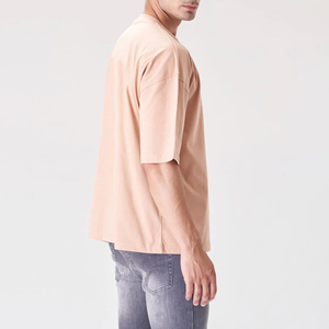 เสื้อยืดโอเวอร์ไซส์ผ้าฝ้าย 100% น้ำหนักเบา พิมพ์โลโก้ได้ตามต้องการ สำหรับผู้ชาย และเสื้อยืดโอเวอร์ไซส์ผ้าหนา ไม่มีลาย ผลิตในปากีสถาน รับผลิตแบบ OEM - Product Image 4