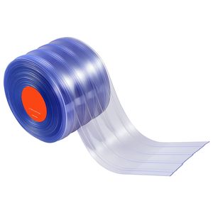 Cortina de tiras de PVC transparente de 75 pies de largo x 8 de ancho, tiras de plástico acanaladas para puertas, rollo a granel, tiras de cortina para congeladores y refrigeradores. - Product Image 6