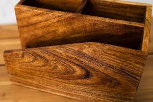 Porte-couverts en bois fait main pour comptoir de cuisine et table à manger - Product Image 4