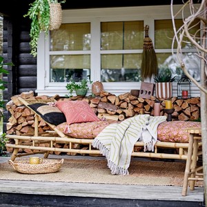 Tumbona de Bambú Natural para Exteriores, Silla Reclinable Ajustable, Cama de Jardín para Patio, Muebles Ecológicos para Resort - Product Image 1