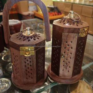 Brûleur d'encens religieux rustique durable et écologique fabriqué à la main encensoir en bois naturel bouchon de coriandre diffuseur attrape-cendres - Product Image 1