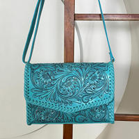 Sac à bandoulière en cuir fait main personnalisé de style vintage, sac à main sculpté floral, sac à bandoulière et à épaule fait main, style tendance