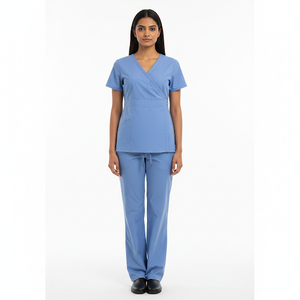 OEM Custom Service Hot Sale Woven <b>Polyester</b>/<b>Rayon</b> Seamless Fusing Medical Scrubs Uniforms Unisex Nurse Uniform Sets V-Neck - Product Image 3