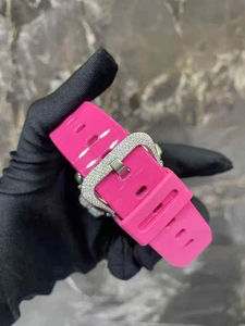 Reloj de Pulsera Personalizado Iced Shock para Hombre, Estilo Hip Hop, Cronógrafo Digital, Bisel con Diamantes Simulados, Acero Inoxidable de Lujo, 20 mm - Product Image 3