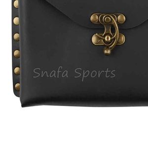 Riñonera/Bolso de Pecho de Cuero Vacuno Negro de Grano Completo Estilo Vintage Lavado al Agua para Hombres y Mujeres - Product Image 6