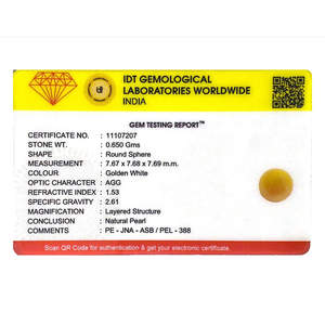 Loose Seawater Golden Pearl 3.25 Carat 5-6mm Gemstone for Jewelry Making - Product Image 3